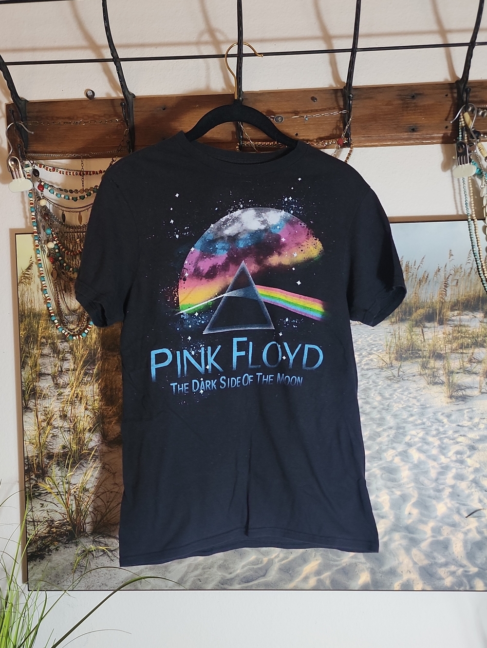 Pink Floyd Black Tee with Multicolor Prism Graphic